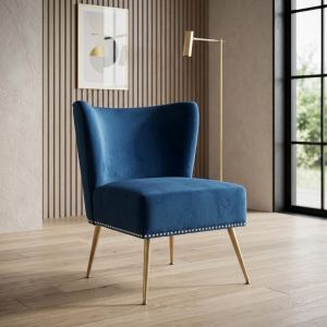 Chaise appoint imprimée sans accoudoir métal