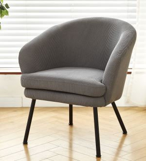 Fauteuil accent velours côtelé jambes métal noir