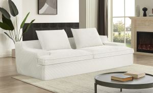 Canapé Nimbus 4 places corduroy, sans assemblage, 90" ivoire
