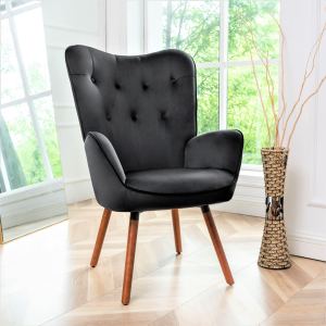 Fauteuil wingback siècle moderne tuftée polyester