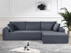 Sectionnaire convertible corduroy gris foncé droite