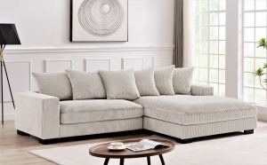 Sofa sectionnel droit 102,4 po, mouche, ivoire, chaise