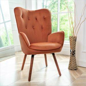 Fauteuil wingback siècle moderne tuftée polyester
