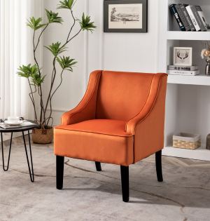 Chaise accent bois cadre bras encastrés