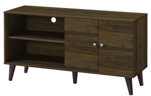 Meuble TV Amidon 47,3 po 2 tablettes 1 armoire noyer