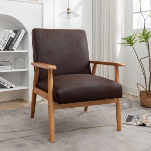 Fauteuil brun mi-siècle moderne 25,38 po