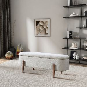 Banc rangement Sarna ivoire boucle