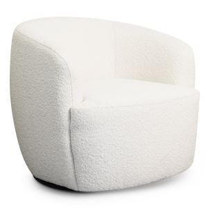 Fauteuil pivotant Mina boucle blanc moderne