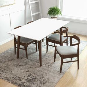 Levi table salle à manger bois 47 po style moderne solide
