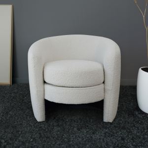 Fauteuil lounge Avalon blanc boucle