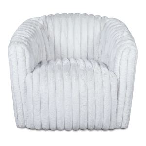 Fauteuil Mira velours blanc pivotant