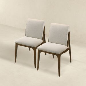 Chaise salle à manger Grivelle crème ensemble 2