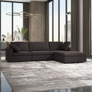 Sectionnelle Cecilia modulaire tissu gris foncé