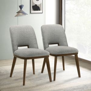 Ensemble 2 chaises Blake gris clair base noyer