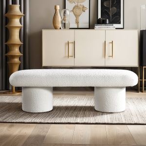 Banc Randolph ivoire bouclé