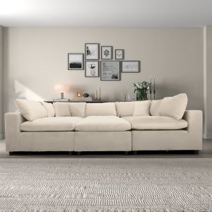 Sofa modulaire Hayward velours ivoire