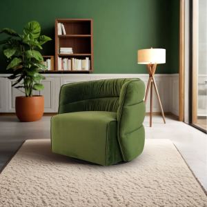 Walden Chaise pivotante velours vert