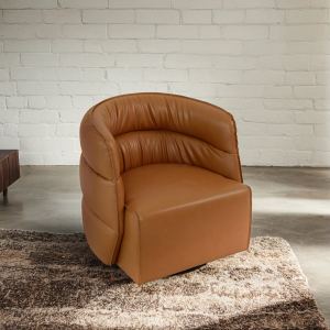 Chaise pivotante Walden cuir végétal tan
