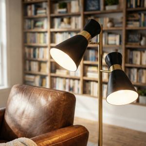 Lampadaire Axis doré 4 spots