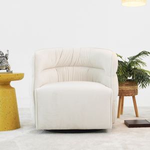 Fauteuil pivotant Walden - Velours crème