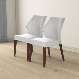Chaise salle Luca gris clair, ensemble 2, tissu