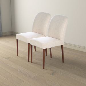 Chaise salle à manger Capri beige tissu, ensemble 2 pcs
