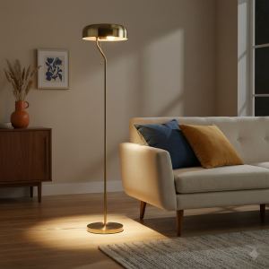 Lampadaire Spectra doré/blanc intérieur chambre bureau 110-120V