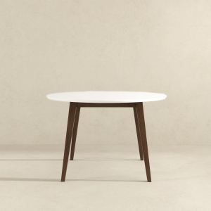 Table à manger Paloma ronde mi-siècle blanc, 43,3"