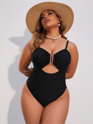 New Elegant And Fashionable Women's StyleWomen's Swimsuit For Beach Vacation Stylish One Piece With High Neck And Adjustable StrapsBeach Tankini--KA-P794-01