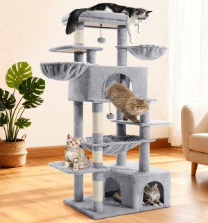 ABCPET grand arbre chat multi-niveaux gris clair