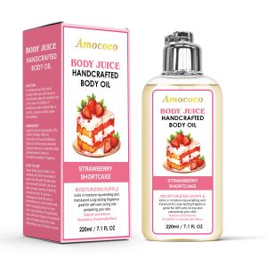Amococo Huile corporelle fraise - 220ml - huile massage hydratante