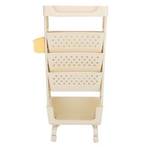 Chariot livres 5 étages PP rangement blanc crème