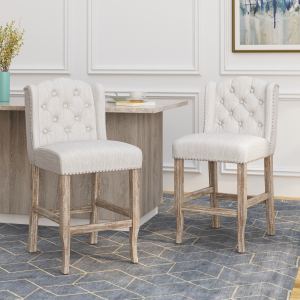 Tabourets comptoir Vienna 26,78po, set de 2, beige