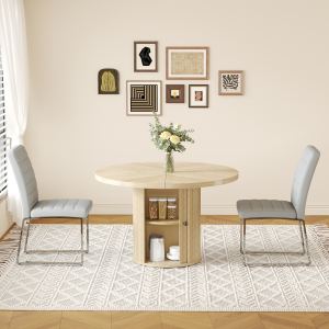 Ensemble chaise salle à manger 2 pcs table ronde