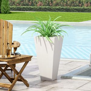 Jardinière en pierre moulée MGO 13", blanc