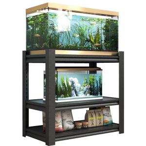 Support aquarium 20-30gal métal 3 étages ajustable