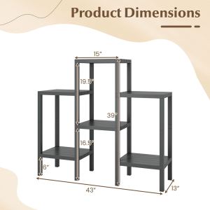 Étagère modulaire 6 niveaux plastique PP blanc