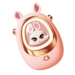 Chauffe-mains rechargeable 2400mAh portable hiver rose