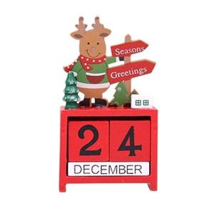 Calendrier bureau Noël bois avec renne