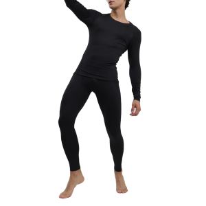 Sous-vêtements thermiques homme noir, ensemble haut-bas, couche de base, XL