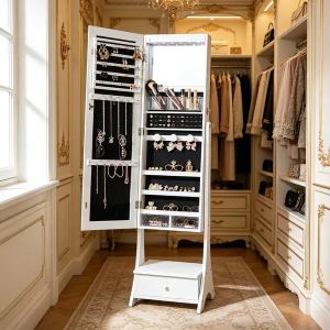 Armoire bijoux style vintage 3 tablettes pliable