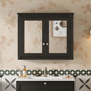 Armoire murale salle de bain 36x28" 2 miroirs