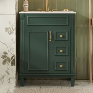 Vanité salle bain 24po lavabo céramique 2 tiroirs