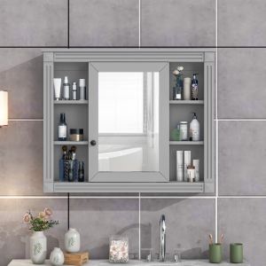 Armoire murale salle de bain 35x28" 6 étagères