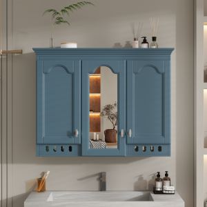Cabinet miroir 35po mural étagères ajustables, salle de bain