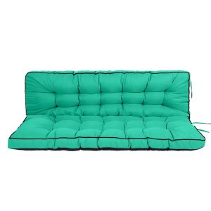 Coussin balançoire 55po imperméable, rembourrage 4po, dossier et attaches, bleu
