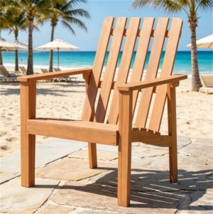 Chaise Adirondack acacia, fini naturel, accoudoirs supplémentaires