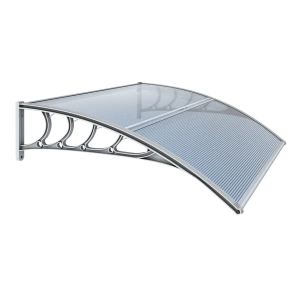 Auvent porte 38x40", protection UV pluie neige, gris