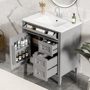 Vanité salle bain 30po lavabo 2 tiroirs moderne