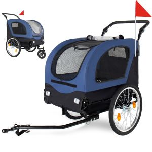 Remorque vélo animal domestique 2-en-1 chiens 110lbs bleu